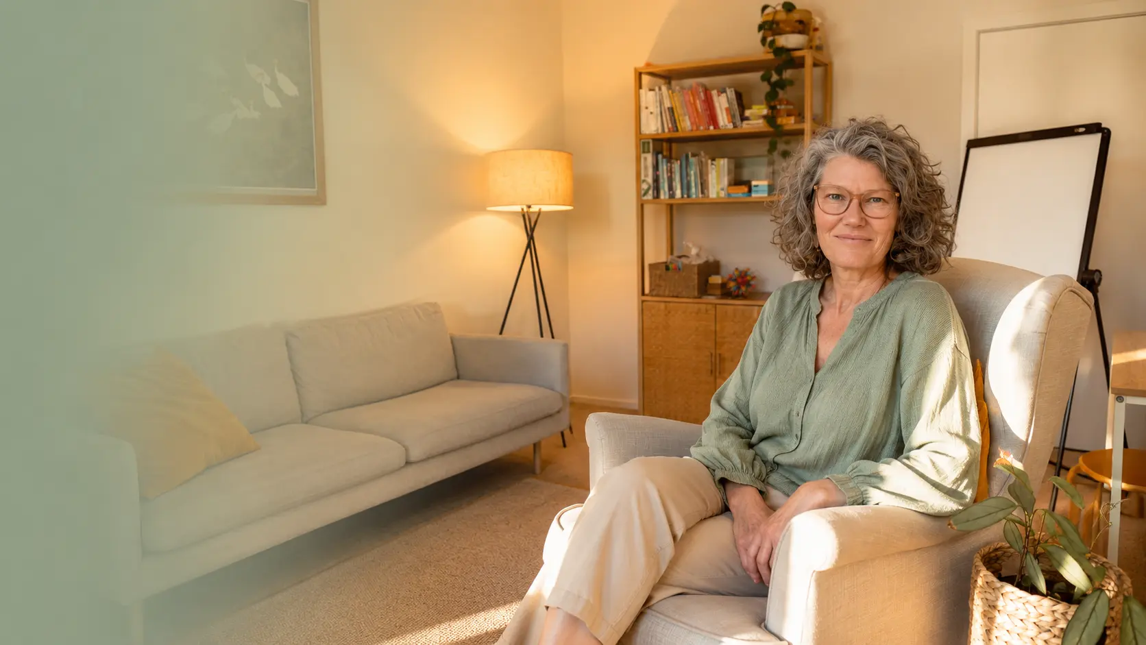 Louise Flaherty in her counselling room